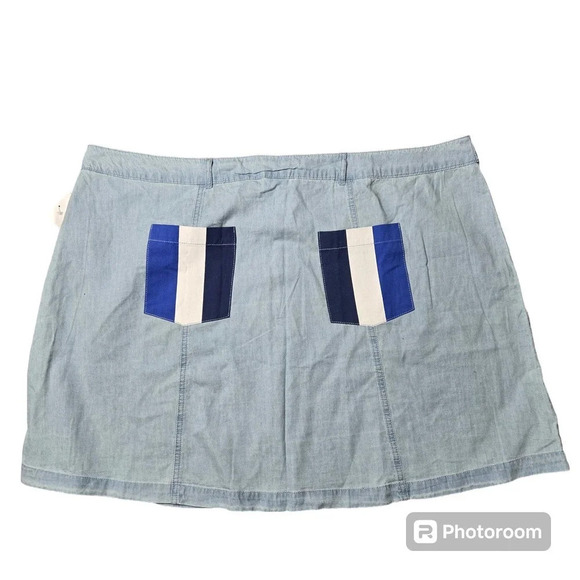 Disney Mickey & Minnie Button Front Blue Skirt - Picture 3 of 7